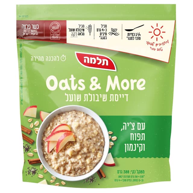 תלמה - דייסת שיבולת שועל עם תפוח וקינמון 300 גרם
