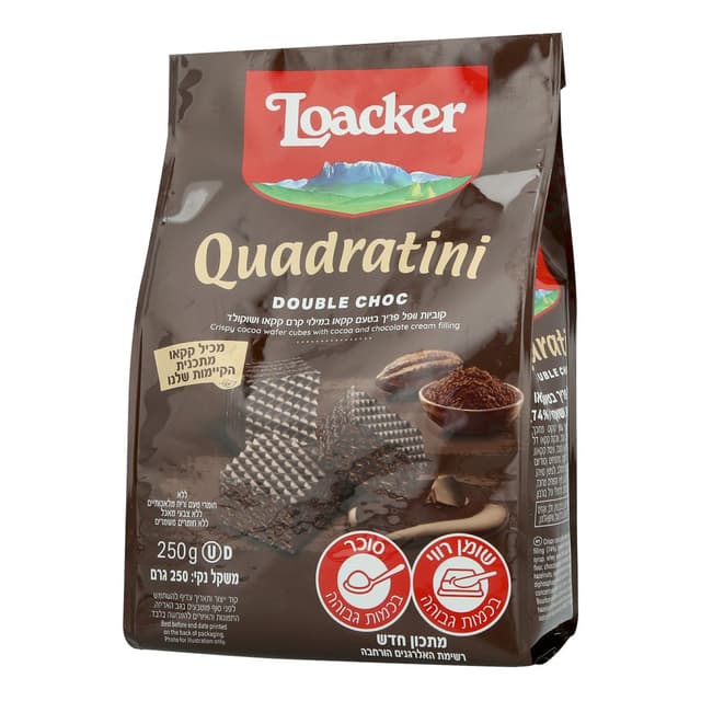 וופל קואדרטיני דאבל שוקולד 250 גר