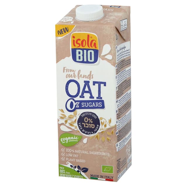 ISOLA משקה שיבולת שועל 0% סוכר 1 ליטר