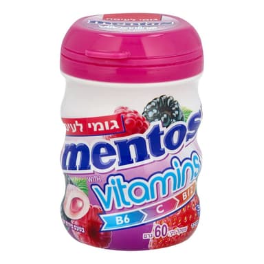 מנטוס - מסטיק ויטמינים בטעם פירות יער 60 גרם