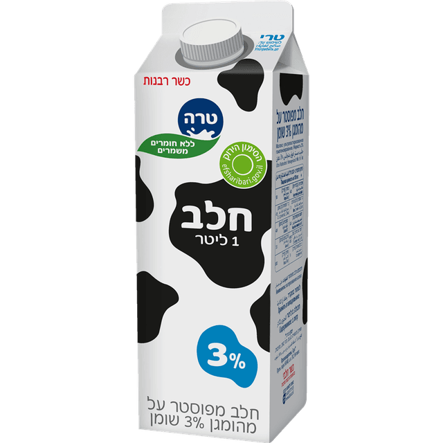 טרה חלב קרטון 3% 1ל