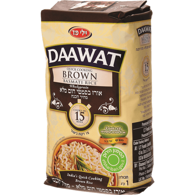 אורז בסמטי חום מלא דאווט 1 ק"ג