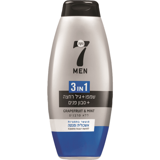 נקה 7 - שמפו 3 ב-1 לגבר 750 מ"ל