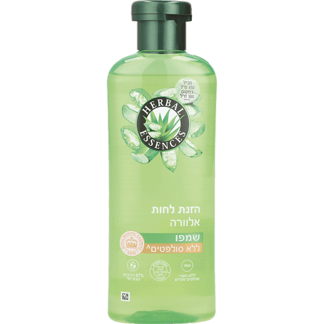 הרבל אסנס - שמפו אלוורה ללא סולפטים 350 מ"ל