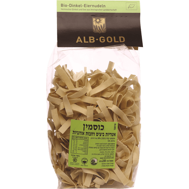 אטריות רחבות כוסמין וביצים אורגניות