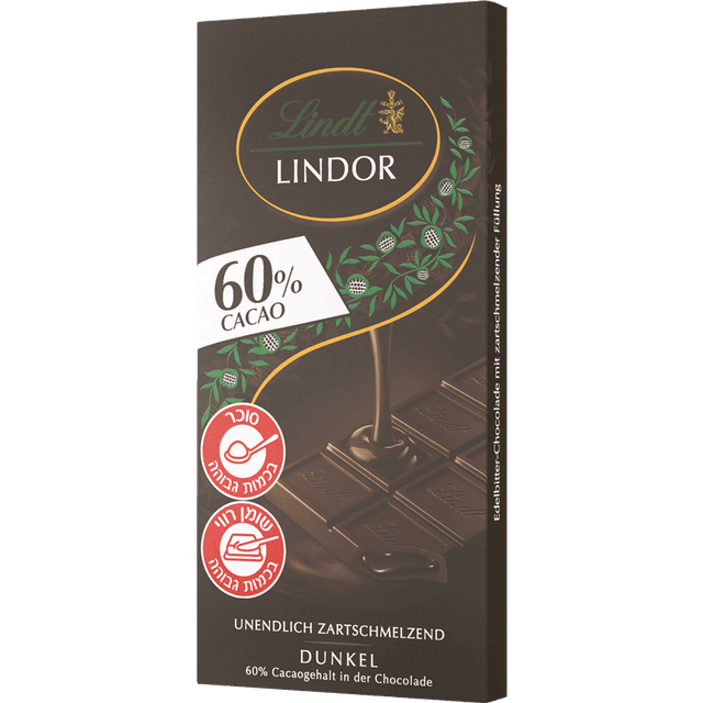 שוקולד לינדט לינדור דארק 60% 100 גר