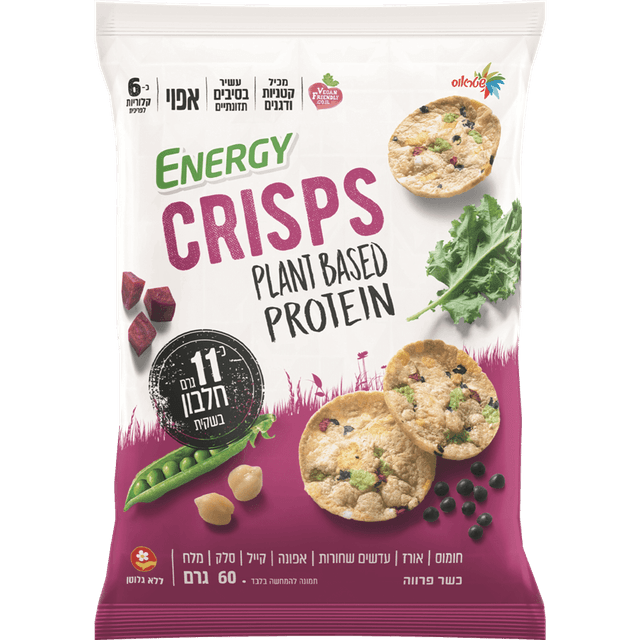 פריכיות חלבון קייל חומוס ומלח 60 גרם