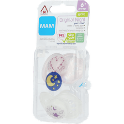 מאמ - זוג מוצצים לילה זוהרים בחושך בת 6+