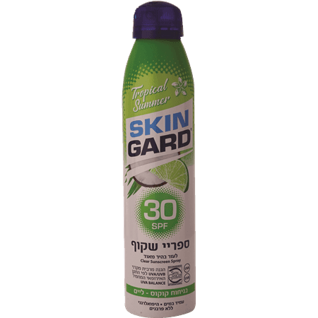 סקינגארד - ספריי שקוף בניחוח קוקוס ליים 200 מ"ל SPF30