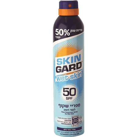 סקינגארד - ספריי שקוף לעור רטוב 300 מ"ל SPF50
