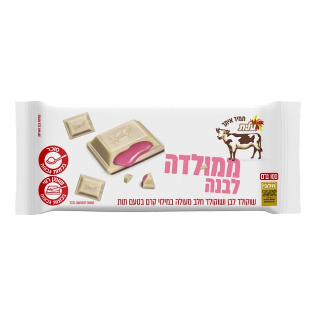 עלית - ממולדה שוקולד לבן תות 100 גרם