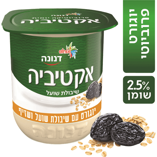 יוגורט אקטיביה שיבולת שועל ושזיף 150 גרם