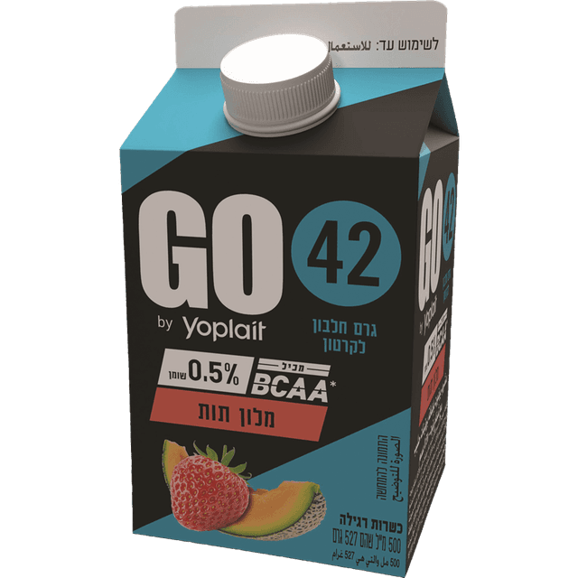 משקה יוגורט חלבון 42 גרם GO מלון תות 50