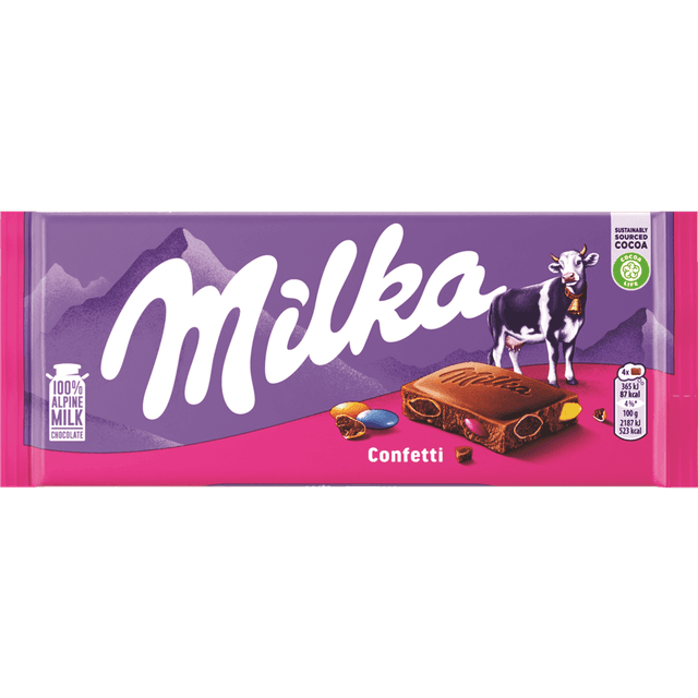 מילקה - טבלה שוקולד חלב עם עדשים 100 גרם