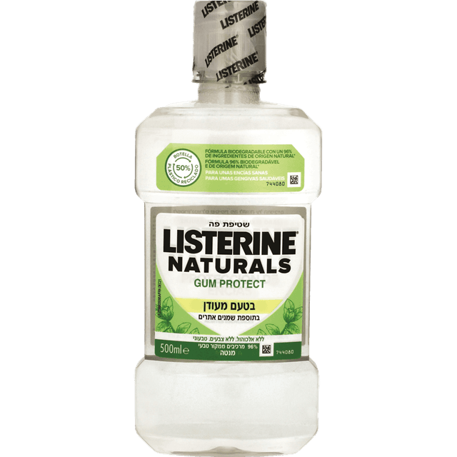 ליסטרין - מי פה נטורל גאם פרוטקט 500 מ"ל