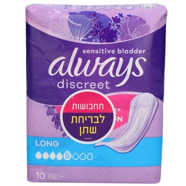 אולוויז - תחבושות דיסקרט סינגל לונג 10 יח'