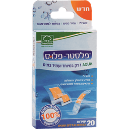 פלסטר פלוס - אקווה עמיד במים 20 יח'