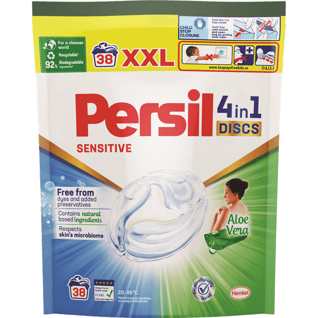 פרסיל - פרסיל דיסקס קפסולות ג'ל לעור רגיש לכביסה 38 יח'