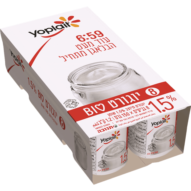 מאגדת לבן טבעי 1.5% שומן 8 יח' * 150 ג' יופלה