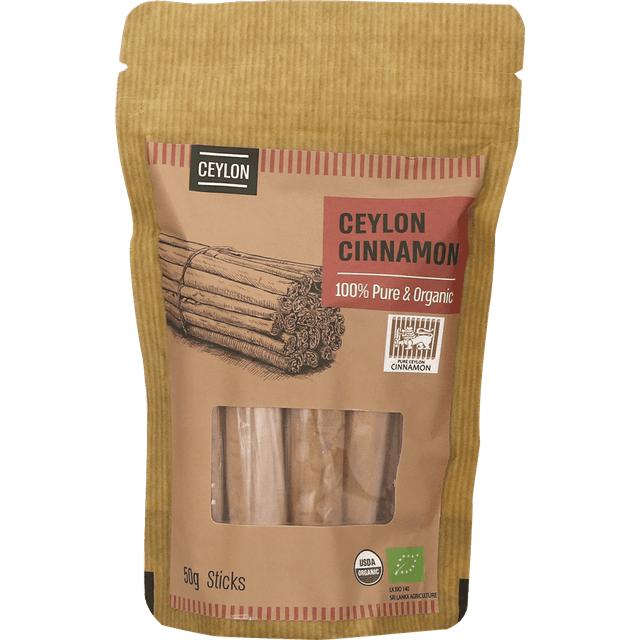 מקלות קינמון ציילון אורגני 50 גרם