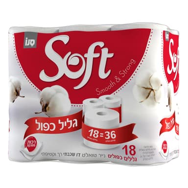 סנו - סופט נייר טואלט כפול 18 גלילים