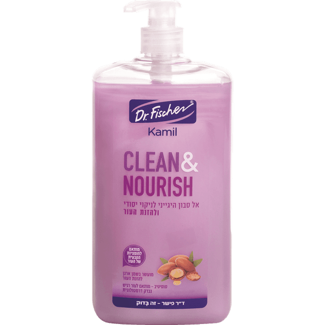 ד"ר פישר - קמיל אל סבון לידיים היגייני לניקוי יסודי מועשר בשמן ארגן 1 ליטר