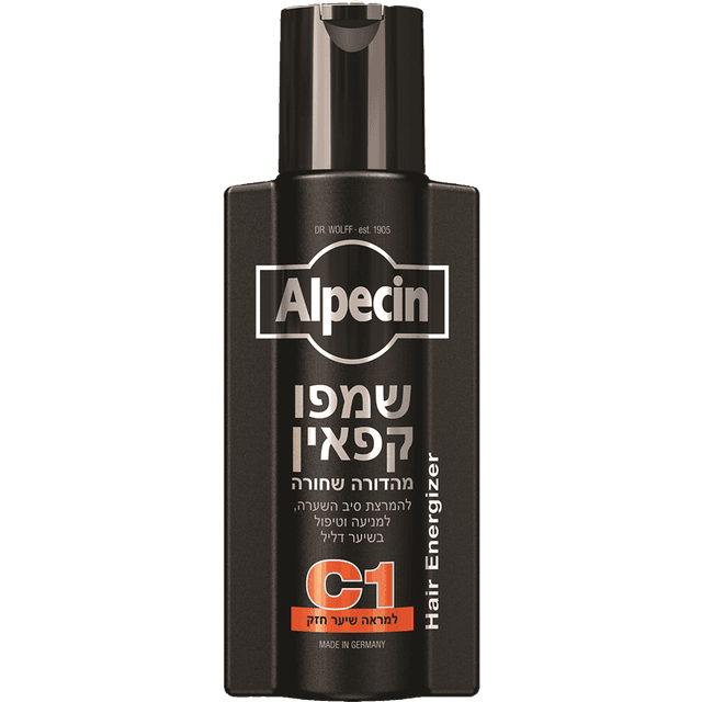 אלפסין - שמפו קפאין C1 מהדורה שחורה 250 מ"ל