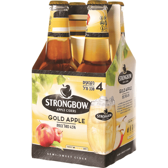 סיידר תפוח סטרונגבאו רביעיה 5% 330 מ"ל