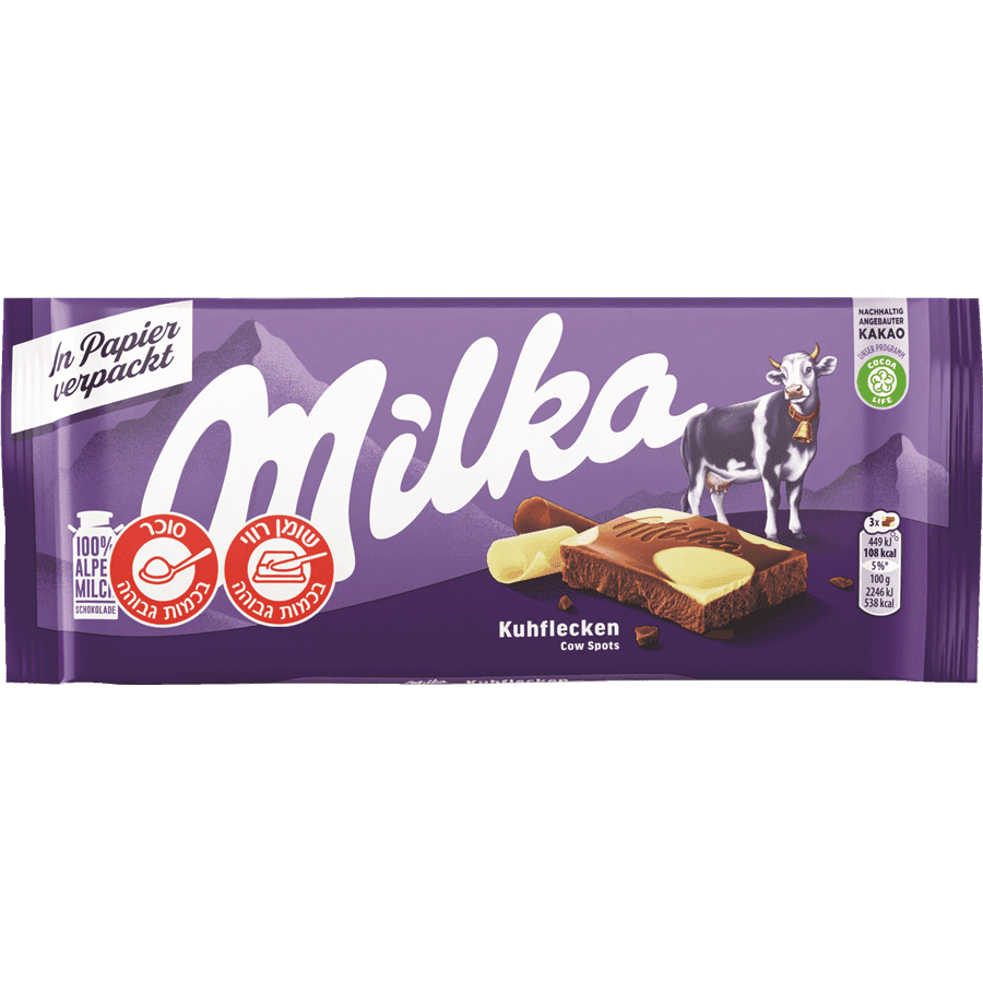 מילקה - טבלה שוקולד חום לבן 100 גרם