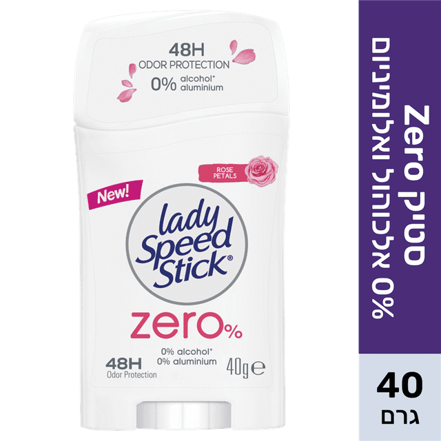 ליידי ספיד סטיק - דאודורנט סטיק לאישה זירו ורדים 40 גרם