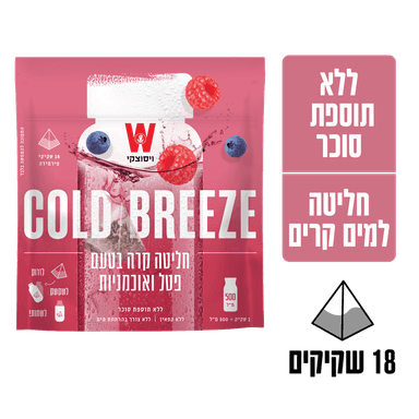 ויסוצקי - חליטה קרה בטעם פטל אוכמניות 18 יח'