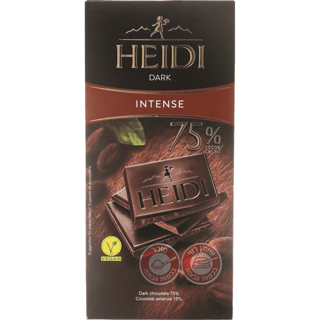שוקולד היידי 75% 80 גר