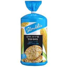 סלים דליס - פרכיות תירס בטעם טבעי 123 גרם