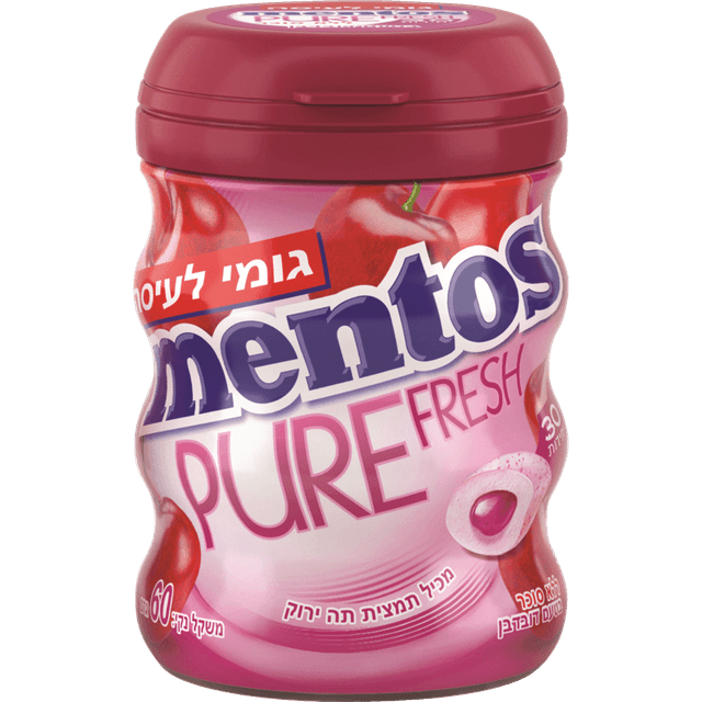 מנטוס בקבוק עגול בטעם דובדבן 60 גרם