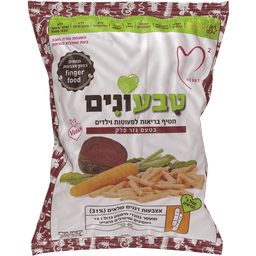 טבעונים - חטיף טבעות דגנים מלאים בטעם גזר וסלק 45 גרם