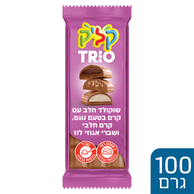 קליק - טריו טבלאת שוקולד נוגט 100 גרם