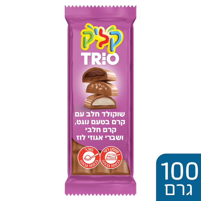 קליק - טריו טבלאת שוקולד נוגט 100 גרם