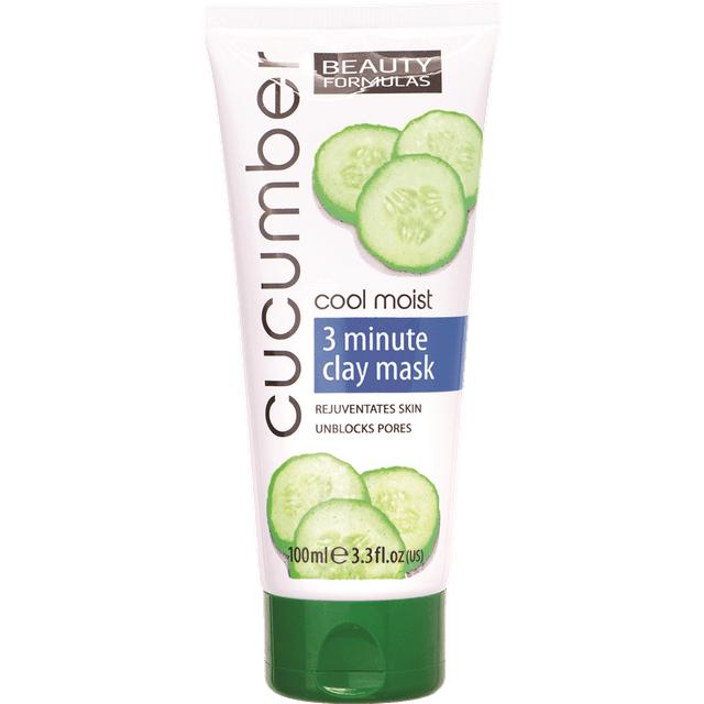 BEAUTY FORMULAS מסכת חימר לעור הפנים מעושרת בתמציות מלפפונים 100 מ"ל