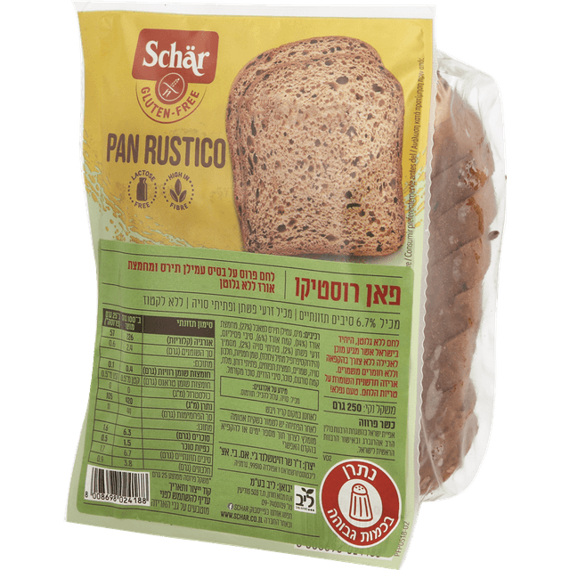 לחם ללא גלוטן פאן רוסטיקו 250 גר