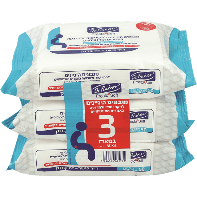 ד"ר פישר - פרוקטו סופט מגבונים שלישייה * 50 יח'