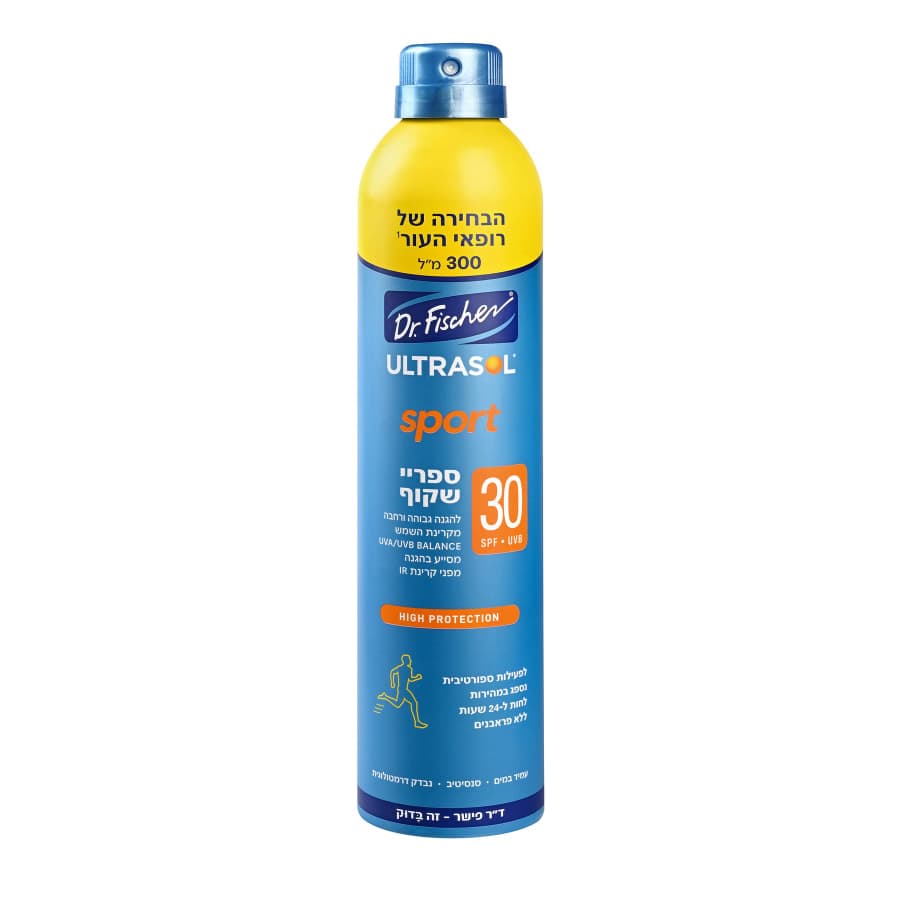 ד"ר פישר - אולטרסול ספורט מקס ספריי שקוף 300 מ"ל 30SPF
