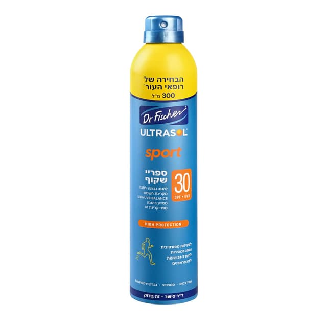 ד"ר פישר - אולטרסול ספורט מקס ספריי שקוף 300 מ"ל 30SPF