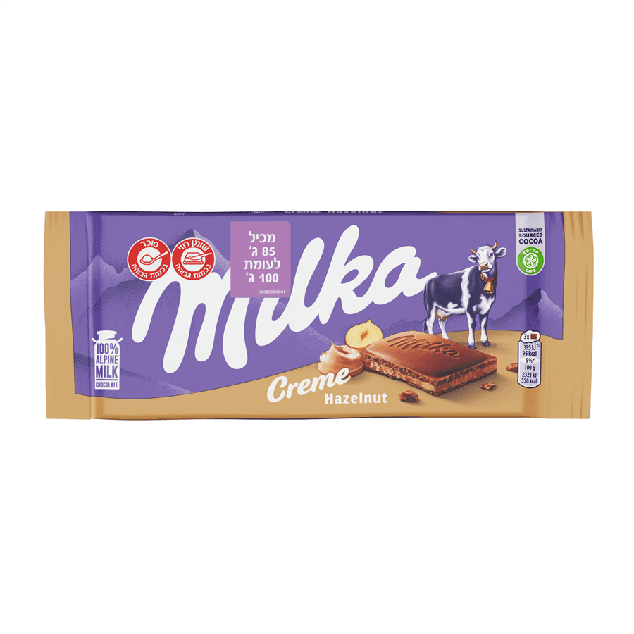 מילקה - טבלה שוקולד קרם אגוזים 85 גרם