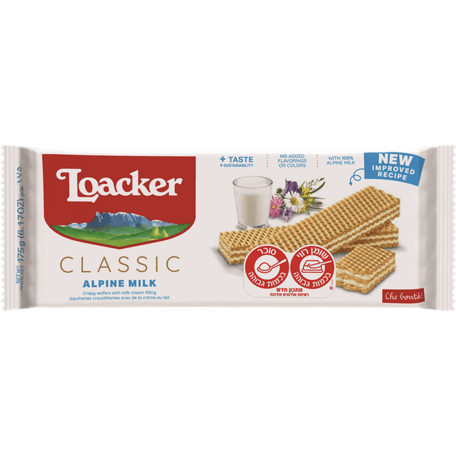 וופל לואקר חלב 175 גרם