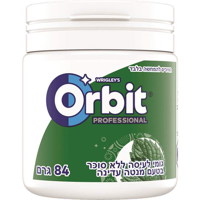 אורביט - מסטיק מנטה עדינה בבקבוק 84 גרם