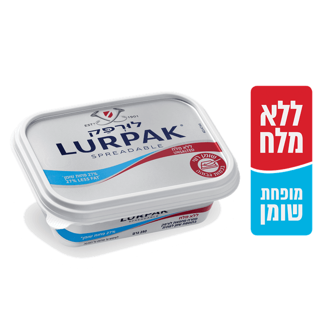 ממרח לורפק ללא מלח מופחת שומן 250ג'