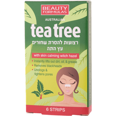 TEA TREE BEAUTY FORMULASרצועות לניקוי והסרת שחורים מהאף 6 יחידות