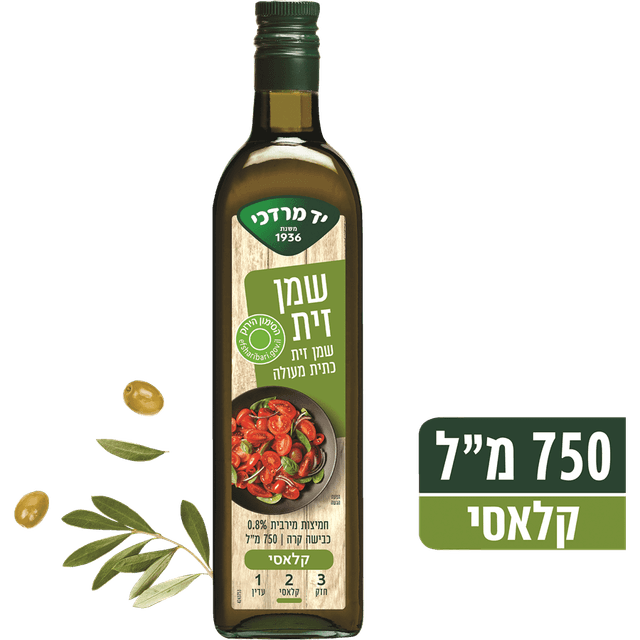 יד מרדכי - שמן זית כתית מעולה קלאסי 750 מ"ל