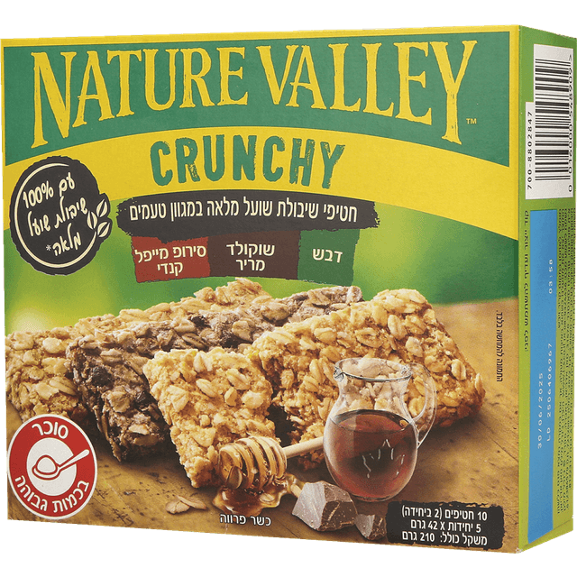 נ.וואלי קראנצי חטיף גרנולה אריזת חמישייה