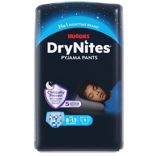 האגיס - תחתוני ספיגה לתופעת הרטבת לילה לבנים גילאי 8-15 9 יח'